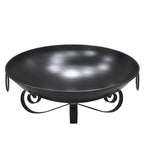 24 Inch Heavy-Duty Metal Fire Pit Bowl Outdoor Wood-Burning Firepit with Handles