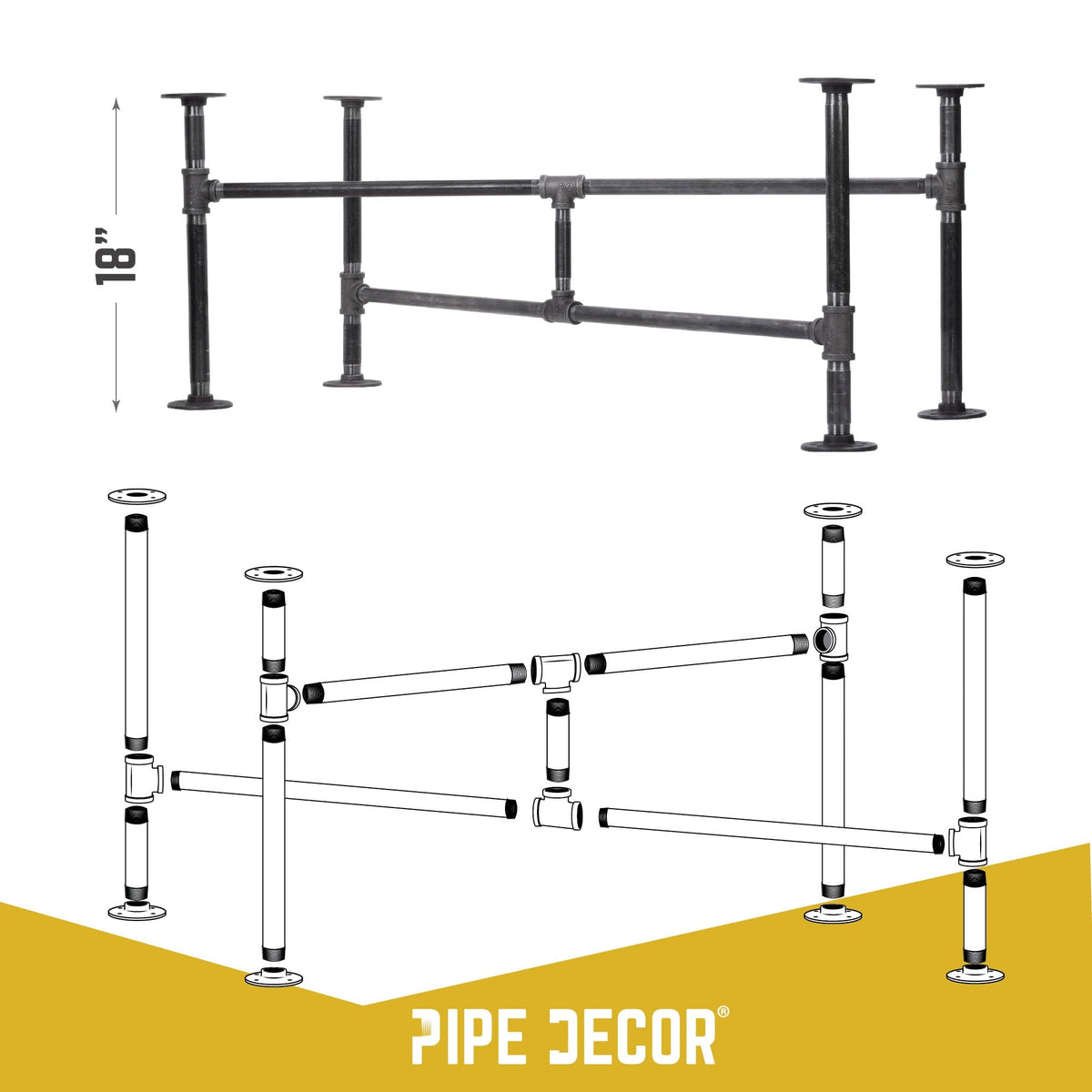 Turnpike Coffee Table By PIPE DECOR