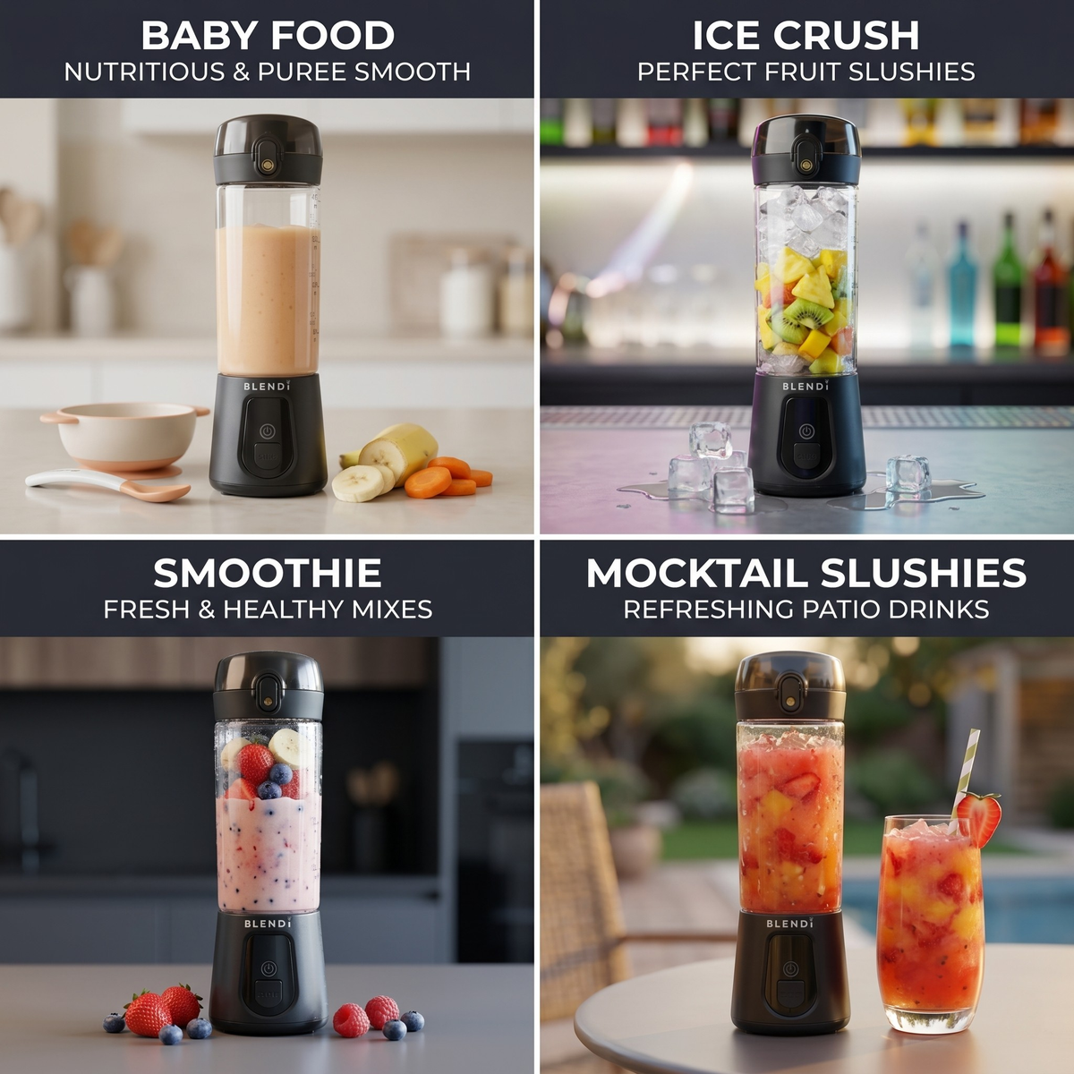 BLENDi Pro+ Portable Blender – 120W, 17oz, Crushes Ice, USB-C Rechargeable