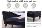 58 inch velvet lounge chair, button cluster right arm lounge chair with nail head decoration and solid wood legs