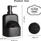BosilunLife Soap Dispenser with Sponge Holder Liquid Recycled Ceramic Eco-Clay