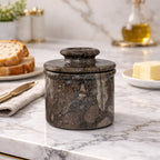 Oceanic Marble Butter Keeper with Lid - French Butter Keeper