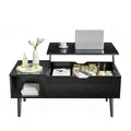 Lift Top Coffee Table with Storage, Wooden Living Room Center Table