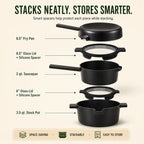 Nesting Ceramic Nonstick Cookware Set, 5-Piece