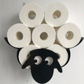 Sheep Toilet Paper Roll Holder Bathroom Wall Mounted Loo Rolls Storage Metal Rack Mount Hold Up 7 Rolls Novelty Animal Decorative Toilet Paper Holders Tissue Paper Storage Stand Wall Mount Iron Tissue Basket Sheep Art Decoration Bathroom House Office